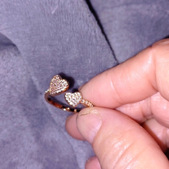 Heart Adjustable Gold Plated  Ring - Picture 5 of 5